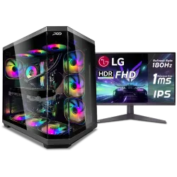 بي سي قيمنق, i5 14600KF, RTX 5060TI, رام 16GB, تخزين 1 تيرا SSD,  ويندوز 11, تجميعة بي سي دي ميغا مخصصة للالعاب والتصميم وصناع المحتوى مع شاشة 