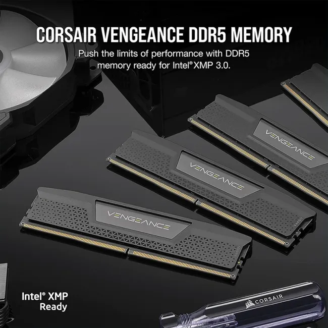 RAM CORSAIR VENGEANCE DDR5 64GB (2x32GB) 6000MHz CL38 Memory - Black 2