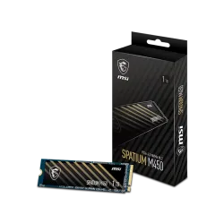 SSD MSI SPATIUM M450 1TB V1  M.2 2280 PCIe Gen4x4 SSD Sequential Read speeds up to 3400MB/s and Write speeds up to 2400MB/s