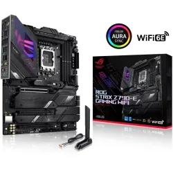 لوحة للألعاب STRIX Z790-E من اسوس - انتل LGA 1700 ATX للألعاب (منفذ الملحقات الإضافية السريع5.0DDR5 18+1 درموس، 5x M.2، واي فاي6E USB 3.2 الجيل 2×2 نوع C مع بي دي 3.0 حتى 30 واط، مزامنة اورا RGB)