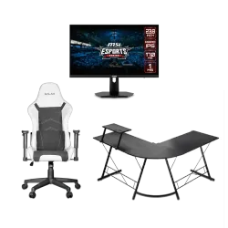 Bundle: Galax GC04WH Gaming Chair + MSI G244FE2R Gaming Monitor + GameOn Slayer I Gaming Table