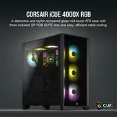 CASE CORSAIR 4000X RGB TG Mid Tower PC Case – Black, CC-9011204-WW