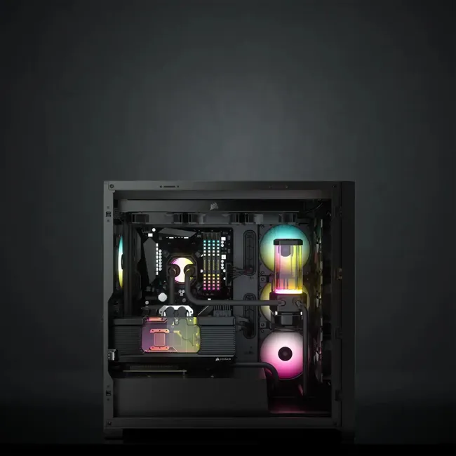 CASE CORSAIR 5000X RGB Tempered Glass Mid Tower PC Case – Black, CC-9011212-WW