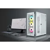 CASE CORSAIR 5000X RGB Tempered Glass Mid Tower PC Case – White, CC-9011231-WW