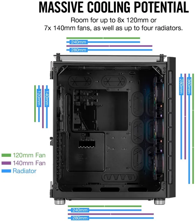 CASE CORSAIR Crystal Series 680X RGB High Airflow Tempered Glass ATX Smart Case – Black