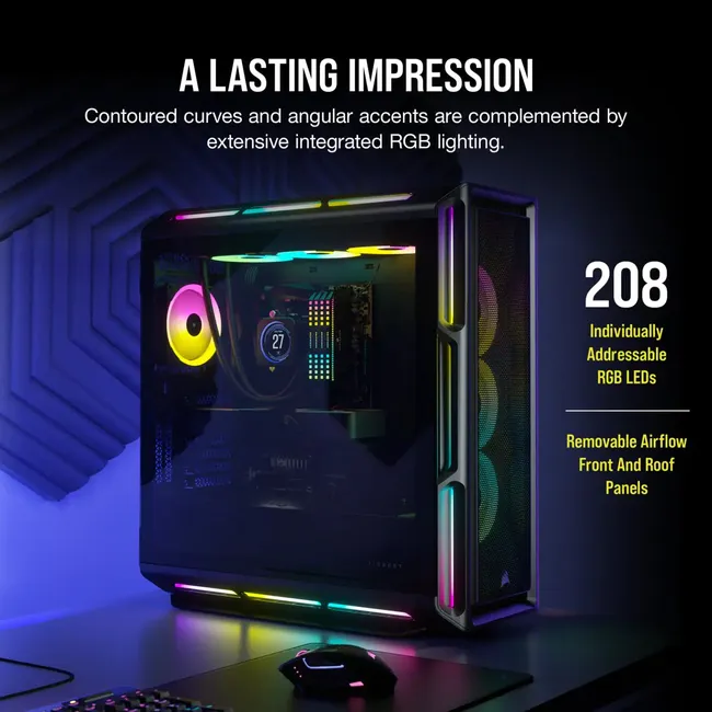 CASE CORSAIR iCUE 5000T RGB Mid Tower PC Case – Black, CC-9011230-WW