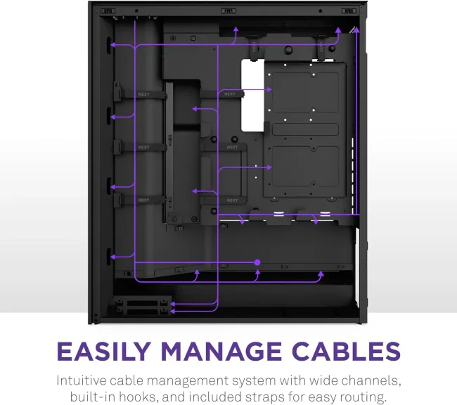 CASE NZXT H7 Flow (2024) Mid-Tower ATX Case - All Black (CM-H72FB-01)