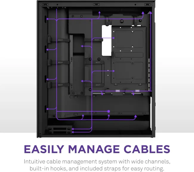 CASE NZXT H7 Flow RGB (2024) Mid-Tower ATX Case - All Black (CM-H72FB-R1)