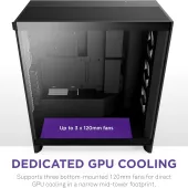 CASE NZXT H7 Flow RGB (2024) Mid-Tower ATX Case - All Black (CM-H72FB-R1)