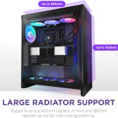 CASE NZXT H7 Flow RGB (2024) Mid-Tower ATX Case - All Black (CM-H72FB-R1)