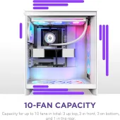 CASE NZXT H7 Flow RGB (2024) Mid-Tower ATX Case - All White (CM-H72FW-R1)