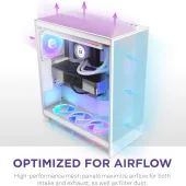 CASE NZXT H7 Flow RGB (2024) Mid-Tower ATX Case - All White (CM-H72FW-R1)