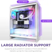 CASE NZXT H7 Flow RGB (2024) Mid-Tower ATX Case - All White (CM-H72FW-R1)