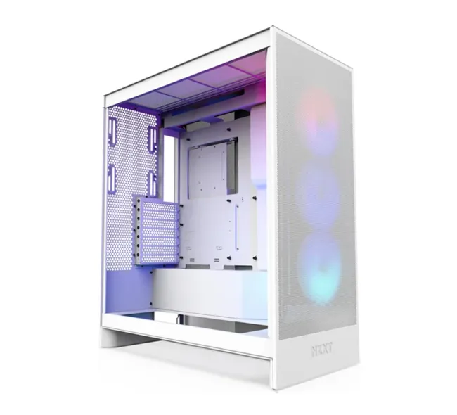 CASE NZXT H7 Flow RGB (2024) Mid-Tower ATX Case - All White (CM-H72FW-R1)