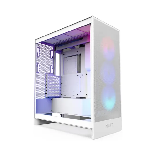 CASE NZXT H7 Flow RGB (2024) Mid-Tower ATX Case - All White (CM-H72FW-R1)