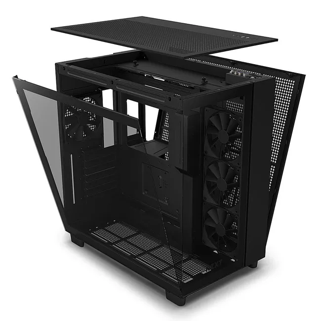 CASE NZXT H9 Flow Mid Tower ATX Chassis Black – CM-H91FB-01