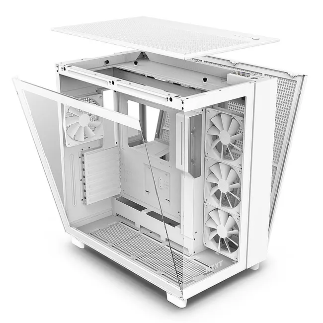 CASE NZXT H9 Flow Mid Tower ATX Chassis White – CM-H91FW-01