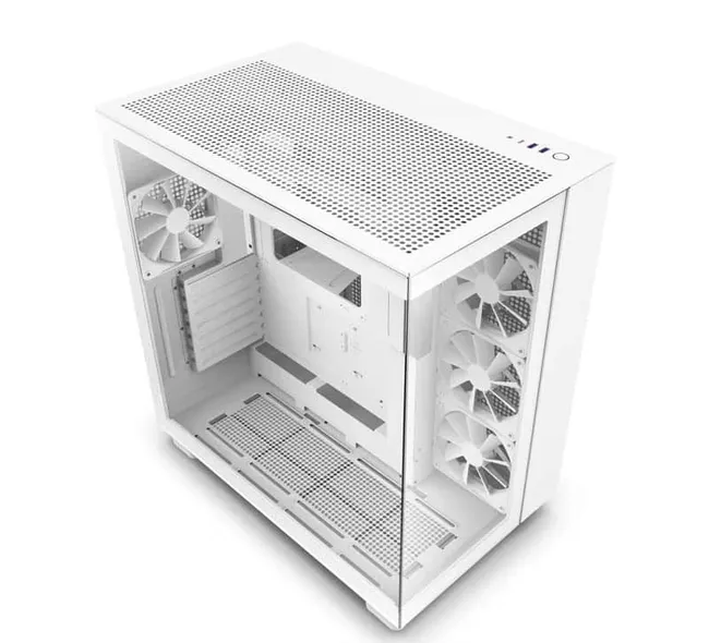 CASE NZXT H9 Flow Mid Tower ATX Chassis White – CM-H91FW-01