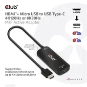 CLUB 3D HDMI + Micro USB to USB Type-C 4K120Hz or 8K30Hz M/F Active Adapter (CAC-1336)