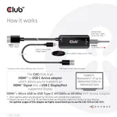 CLUB 3D HDMI + Micro USB to USB Type-C 4K120Hz or 8K30Hz M/F Active Adapter (CAC-1336)