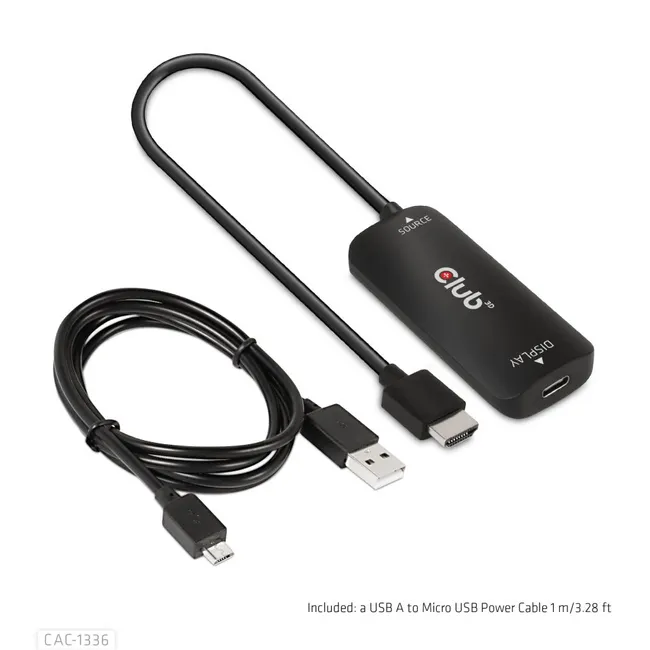 CLUB 3D HDMI + Micro USB to USB Type-C 4K120Hz or 8K30Hz M/F Active Adapter (CAC-1336)