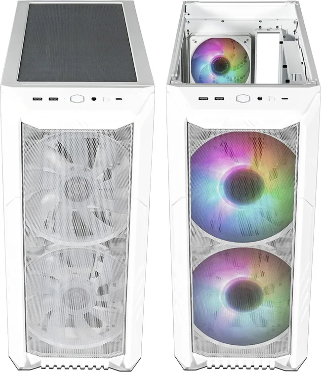 COOLER MASTER Master Box HAF 500 WHITE - Mid Tower Gaming CASE, ARGB (Master Box HAF 500)