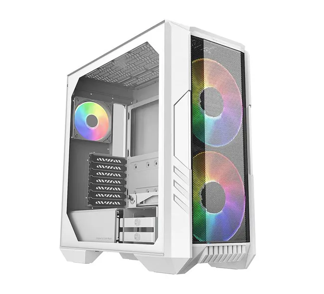 COOLER MASTER Master Box HAF 500 WHITE - Mid Tower Gaming CASE, ARGB (Master Box HAF 500)