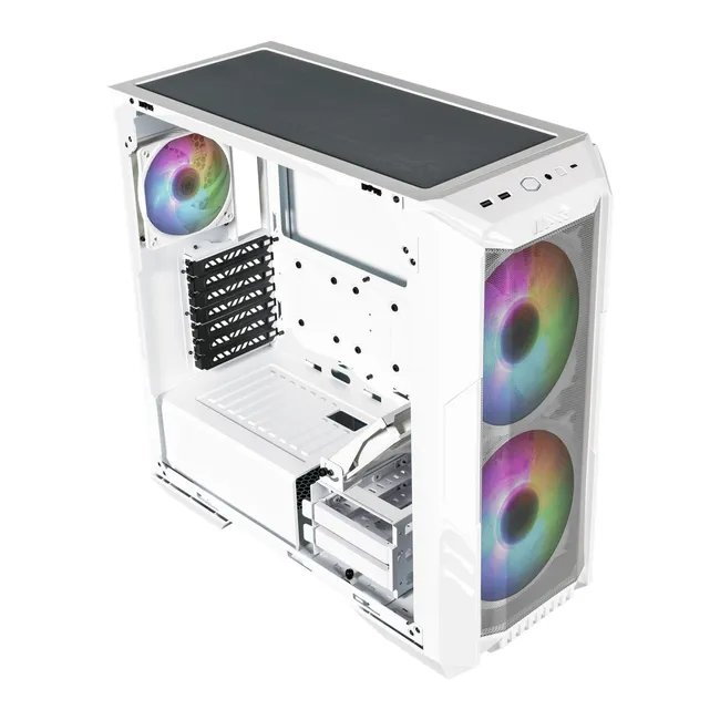 COOLER MASTER Master Box HAF 500 WHITE - Mid Tower Gaming CASE, ARGB (Master Box HAF 500)