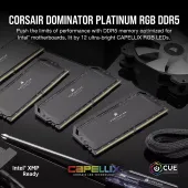 CORSAIR 64GB (2x32GB) DOMINATOR® PLATINUM RGB DDR5 DRAM 5600MT/s CL40 Memory Kit - Black (CMT64GX5M2B5600C40)