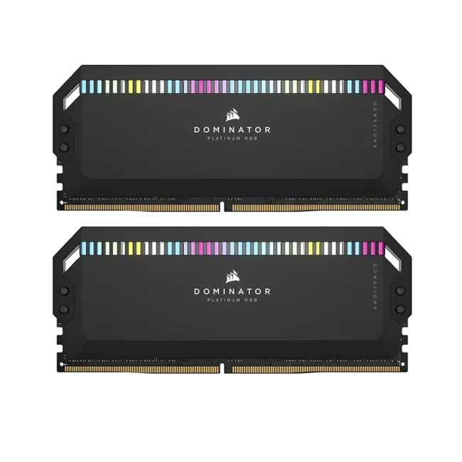 CORSAIR 64GB (2x32GB) DOMINATOR® PLATINUM RGB DDR5 DRAM 5600MT/s CL40 Memory Kit - Black (CMT64GX5M2B5600C40)