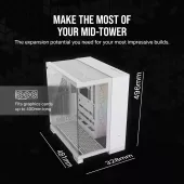 CORSAIR ICUE LINK 6500X RGB Mid-Tower Dual Chamber PC Case – WHITE