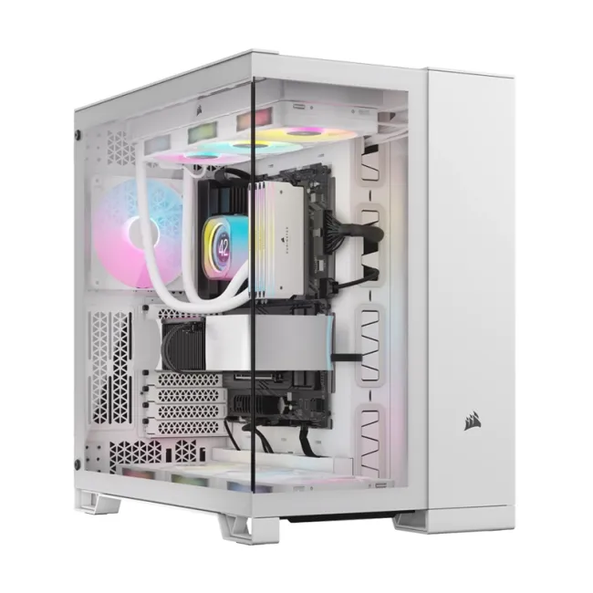 CORSAIR ICUE LINK 6500X RGB Mid-Tower Dual Chamber PC Case – WHITE