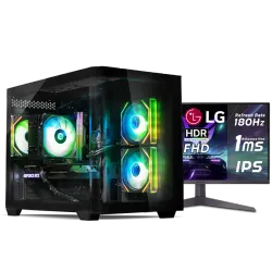 بي سي قيمنق, RYZEN 5 9600X, RTX 5060TI, رام 16GB, تخزين 1 تيرا SSD,  ويندوز 11, تجميعة بي سي دي ميغا مخصصة للالعاب مع شاشة 