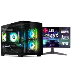 بي سي قيمنق, RYZEN 5 9600X, RTX 5060TI, رام 16GB, تخزين 1 تيرا SSD,  ويندوز 11, تجميعة بي سي دي ميغا مخصصة للالعاب مع شاشة 