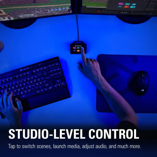 Elgato Stream Deck Mini - Compact Live Production Controller with 6 Customizable LCD keys, Trigger Actions in OBS Studio, Streamlabs, Twitch, YouTube and More (10GAI9901), Black