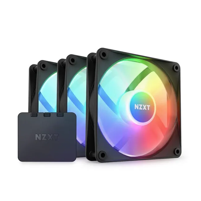 F120RGB Core - 120mm Hub-mounted RGB Fan - Triple Pack (Black) w/RGB Controller