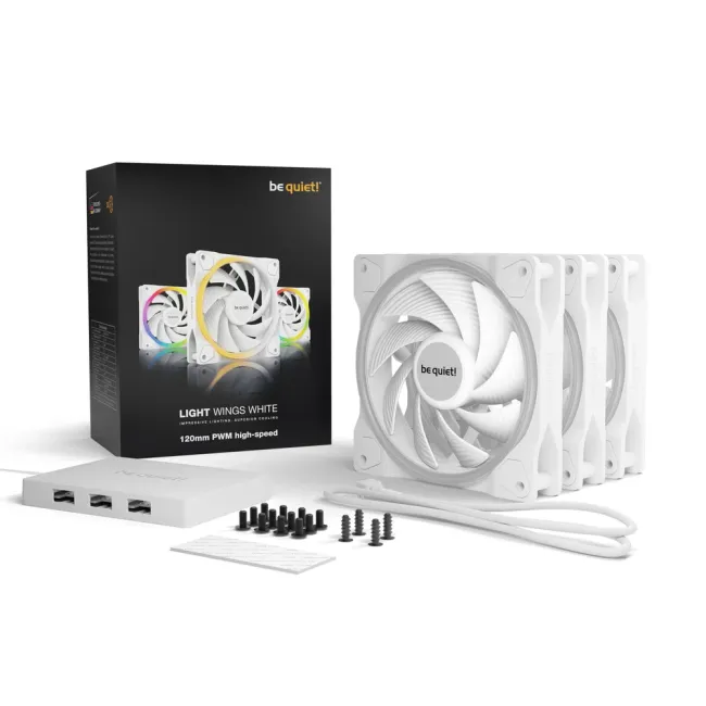 FAN be quiet! Light Wings 120Mm White PWM High-Speed Triple-Pack (BL101)