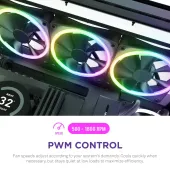 FAN NZXT F140RGB Duo - 140mm Dual-sided RGB Fan - Double Pack (Black) w/RGB Controller (RF-D14DF-B1)