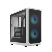 Fractal Design Focus 2 RGB White TG Clear Tint - Mid Tower Gaming CASE, Tempered Glass