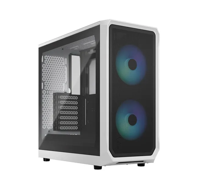 Fractal Design Focus 2 RGB White TG Clear Tint - Mid Tower Gaming CASE, Tempered Glass