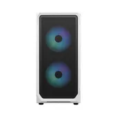 Fractal Design Focus 2 RGB White TG Clear Tint - Mid Tower Gaming CASE, Tempered Glass