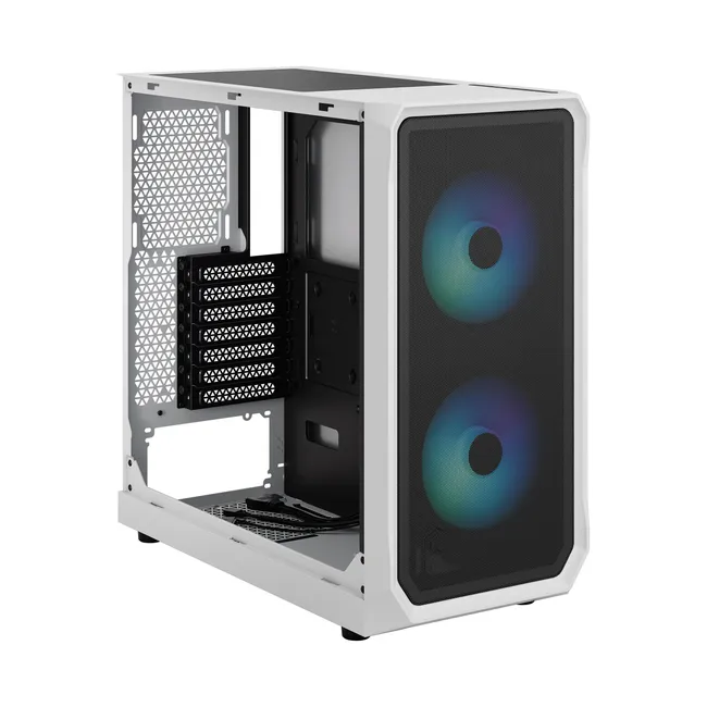 Fractal Design Focus 2 RGB White TG Clear Tint - Mid Tower Gaming CASE, Tempered Glass