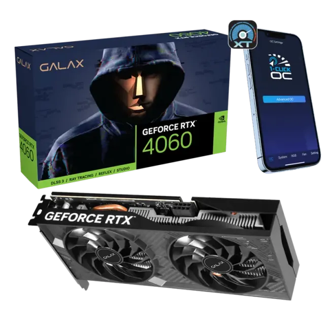 Galax RTX 4060 ONE CLICK OC 2X V2 BLACK PCI-E 8GB GDDR6 128Bit