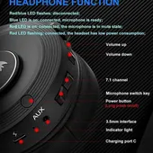 HEADSET Redragon H818 Pro PELOPS Pro Wireless Gaming Headset – 7.1 Surround Sound