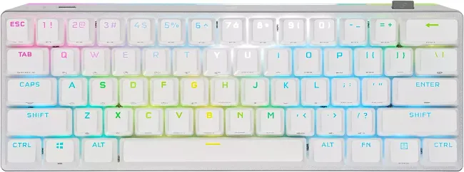 K70 PRO MINI WIRELESS 60% Mechanical CHERRY MX Red Switch Keyboard with RGB Backlighting - White