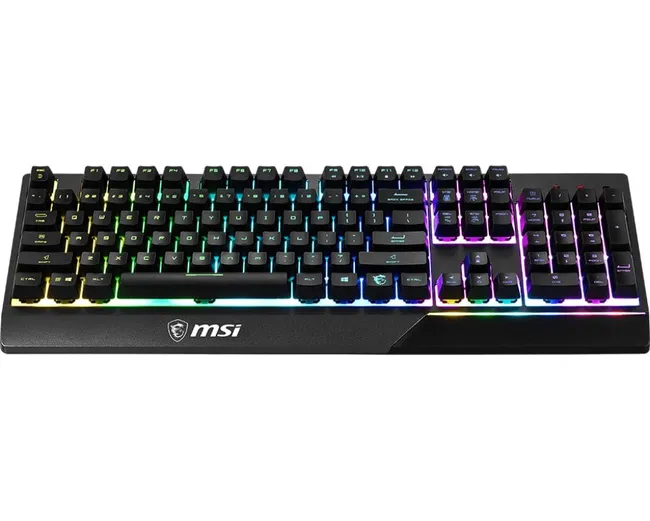 KB MSI Gaming Keyboard Vigor GK30 Backlit RGB Dedicated Hotkeys Anti-Ghosting Water Resistant Mechanical Feel Gaming Keyboard (S11-04AR212-CLA)