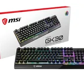 KB MSI Gaming Keyboard Vigor GK30 Backlit RGB Dedicated Hotkeys Anti-Ghosting Water Resistant Mechanical Feel Gaming Keyboard (S11-04AR212-CLA)