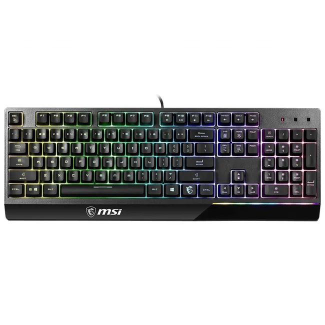 KB MSI Gaming Keyboard Vigor GK30 Backlit RGB Dedicated Hotkeys Anti-Ghosting Water Resistant Mechanical Feel Gaming Keyboard (S11-04AR212-CLA)