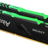 Kingston 64GB 3600MHz DDR4 CL18 DIMM (Kit of 2) FURY Beast RGB ( KF436C18BBAK2/64)