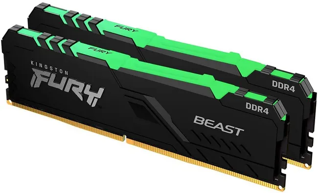 Kingston 64GB 3600MHz DDR4 CL18 DIMM (Kit of 2) FURY Beast RGB ( KF436C18BBAK2/64)